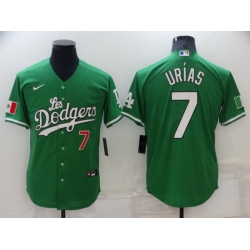 Men Los Angeles Dodgers 7 Julio Urias Green Stitched Baseball jersey