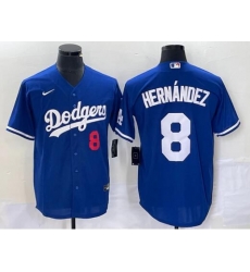 Men Los Angeles Dodgers 8 Enrique Hernandez Royal Blue Flex Base Stitched Jersey