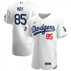 Men Los Angeles Dodgers 85 Dustin May Men Nike White Home 2020 World Series Bound Flex Base Player MLB Jersey