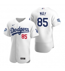 Men Los Angeles Dodgers 85 Dustin May White 2020 World Series Champions Flex Base Jersey