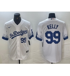 Men Los Angeles Dodgers 99 Joe Kelly White City Connect Cool Base Stitched Baseball Jersey