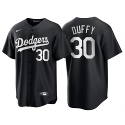 Men Los Angeles Dodgers Danny Duffy 30 Black Flex Base Stitched MLB Jersey