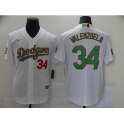 Men Los Angeles Dodgers Mexican Fernando Valenzuela 34 World Series White MLB Jersey