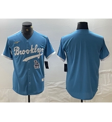 Men Los Angeles Dodgers Team  Light Blue Throwback Cool Base Stitched Baseball Jersey 9