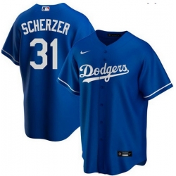 Men Men Los Angeles Dodgers 31 Max Scherzer Royal Alternate Cool Base Jersey