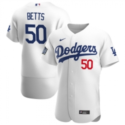 Men os Angeles Los Angeles Dodgers 50 Mookie Betts Men Nike White Home 2020 World Series Bound Flex Base Player MLB Jersey