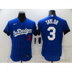 Men's Los Angeles Dodgers #3 Chris Taylor Blue Elite City Player Jersey