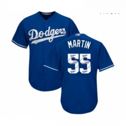 Mens Los Angeles Dodgers 55 Russell Martin Authentic Royal Blue Team Logo Fashion Cool Base Baseball Jersey 