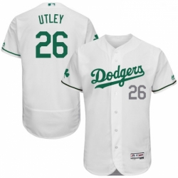 Mens Majestic Los Angeles Dodgers 26 Chase Utley White Celtic Flexbase Authentic Collection MLB Jersey