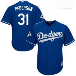 Mens Majestic Los Angeles Dodgers 31 Joc Pederson Replica Royal Blue Alternate 2017 World Series Bound Cool Base MLB Jersey