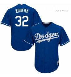 Mens Majestic Los Angeles Dodgers 32 Sandy Koufax Authentic Royal Blue Alternate Cool Base MLB Jersey