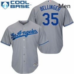 Mens Majestic Los Angeles Dodgers 35 Cody Bellinger Replica Grey Road Cool Base MLB Jersey