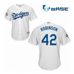 Mens Majestic Los Angeles Dodgers 42 Jackie Robinson Replica White Home 2017 World Series Bound Cool Base MLB Jersey