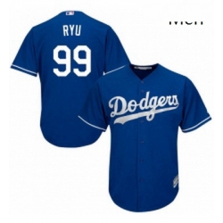 Mens Majestic Los Angeles Dodgers 99 Hyun Jin Ryu Authentic Royal Blue Alternate Cool Base MLB Jersey