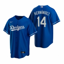 Mens Nike Los Angeles Dodgers 14 Enrique Hernandez Royal Alternate Stitched Baseball Jerse