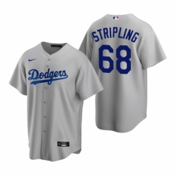 Mens Nike Los Angeles Dodgers 68 Ross Stripling Gray Alternate Stitched Baseball Jersey