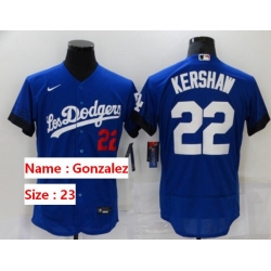 Men's Nike Los Angeles Dodgers Adrian Gonzalez 23 Blue Elite City Player Jersey