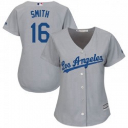 Will Smith Womens Los Angeles Dodgers Gray Authentic Cool Base Road Jersey Majestic