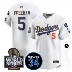 Women Dodgers Freeman White FLexbase Stitched Jersey