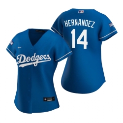 Women Los Angeles Dodgers 14 Enrique Hernandez Royal 2020 World Series Champions Replica Jersey