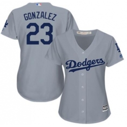 Women Los Angeles Dodgers Adrian Gonzalez Grey Authentic Home Cool Base MLB Jersey