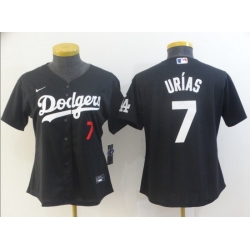 Women's Los Angeles Dodgers #7 Julio Urias Black Stitched MLB Jersey(Run Small)