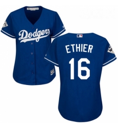 Womens Majestic Los Angeles Dodgers 16 Andre Ethier Authentic Royal Blue Alternate 2017 World Series Bound Cool Base MLB Jersey