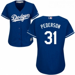 Womens Majestic Los Angeles Dodgers 31 Joc Pederson Replica Royal Blue Alternate Cool Base MLB Jersey