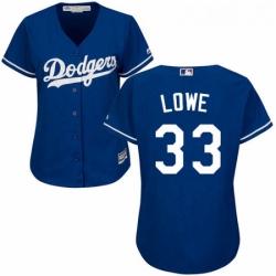 Womens Majestic Los Angeles Dodgers 33 Mark Lowe Replica Royal Blue Alternate Cool Base MLB Jersey 