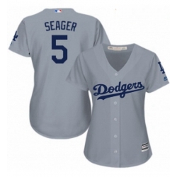 Womens Majestic Los Angeles Dodgers 5 Corey Seager Authentic Grey Road Cool Base MLB Jersey