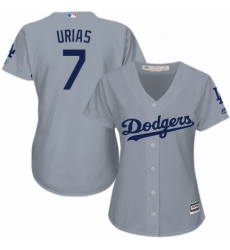 Womens Majestic Los Angeles Dodgers 7 Julio Urias Authentic Grey Road Cool Base MLB Jersey