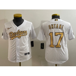 Youth Los Angeles Dodgers 17 Shohei Ohtani White Flex Base Stitched Baseball Jersey