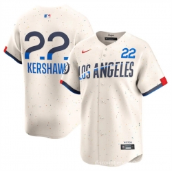 Youth Los Angeles Dodgers 22 Clayton Kershaw Cream 2024 City Connect Limited Stitched Baseball Jersey