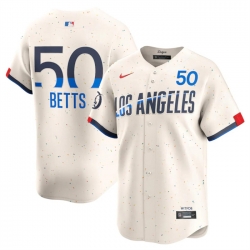 Youth Los Angeles Dodgers 50 Mookie Betts Cream 2024 City Connect Limited Stitched Baseball Jersey