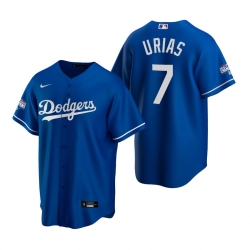 Youth Los Angeles Dodgers 7 Julio Urias Royal 2020 World Series Champions Replica Jersey