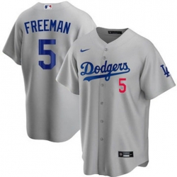 Youth Los Angeles Dodgers Freddie Freeman #5 Gray Flex Base 2024 Home Stitched Jersey II