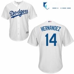 Youth Majestic Los Angeles Dodgers 14 Enrique Hernandez Authentic White Home Cool Base MLB Jersey