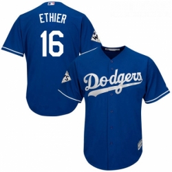 Youth Majestic Los Angeles Dodgers 16 Andre Ethier Replica Royal Blue Alternate 2017 World Series Bound Cool Base MLB Jersey