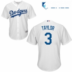 Youth Majestic Los Angeles Dodgers 3 Chris Taylor Authentic White Home Cool Base MLB Jersey 