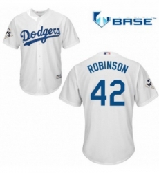 Youth Majestic Los Angeles Dodgers 42 Jackie Robinson Replica White Home 2017 World Series Bound Cool Base MLB Jersey