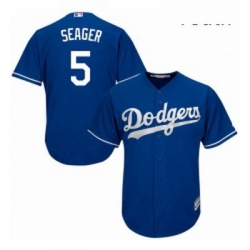 Youth Majestic Los Angeles Dodgers 5 Corey Seager Authentic Royal Blue Alternate Cool Base MLB Jersey