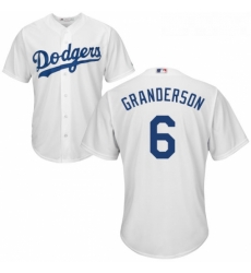 Youth Majestic Los Angeles Dodgers 6 Curtis Granderson Authentic White Home Cool Base MLB Jersey 