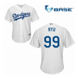 Youth Majestic Los Angeles Dodgers 99 Hyun Jin Ryu Authentic White Home Cool Base MLB Jersey