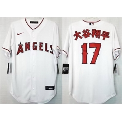 Men Los Angeles Angels 17 Shohei Ohtani White Cool Base Stitched Jersey