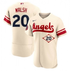 Men Los Angeles Angels 20 Jared Walsh 2022 Cream City Connect Flex Base Stitched Jersey