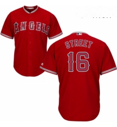 Mens Majestic Los Angeles Angels of Anaheim 16 Huston Street Replica Red Alternate Cool Base MLB Jersey