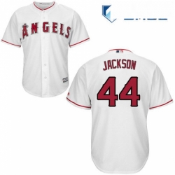 Mens Majestic Los Angeles Angels of Anaheim 44 Reggie Jackson Replica White Home Cool Base MLB Jersey