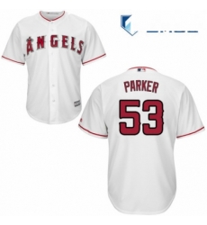 Mens Majestic Los Angeles Angels of Anaheim 53 Blake Parker Replica White Home Cool Base MLB Jersey 