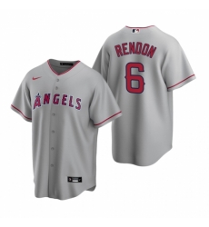 Mens Nike Los Angeles Angels 6 Anthony Rendon Gray Road Stitched Baseball Jersey