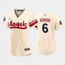 Women Los Angeles Angels 6 Anthony Rendon 2022 Cream City Connect Stitched Baseball Jersey 28Run Small 2